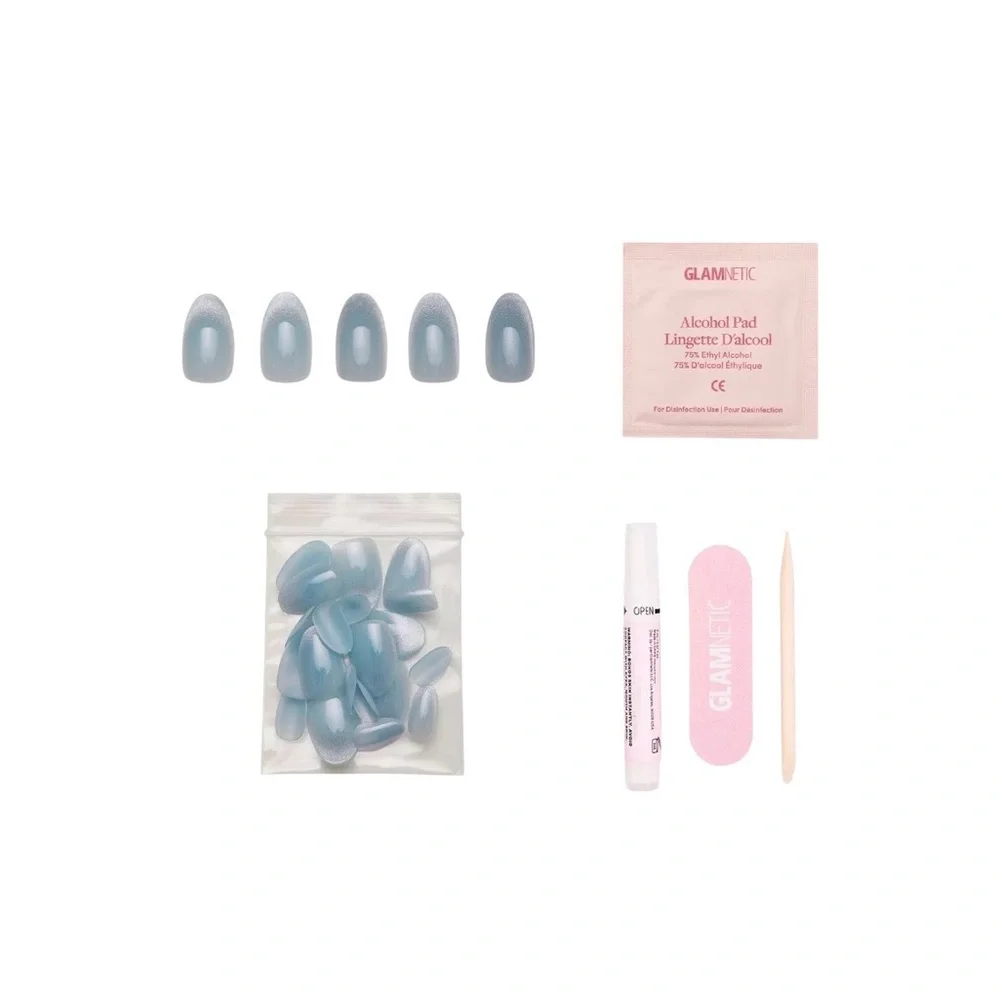 Glamnetic Press-On Nails Unicorn Tears Short Oval NWT - Picture 2 of 8